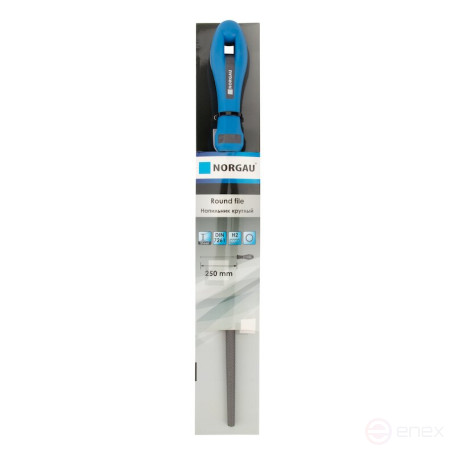 Напильник круглый NORGAU Industrial сужающийся, 250 мм, NF-R250
