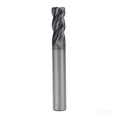 Radius milling cutter NORGAU Industrial high-performance 10 mm, R1 mm, Z4, VHM/AlCrSiN