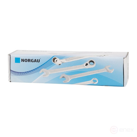 Set of socket double-sided hinge wrenches NORGAU Industrial NBS34-009, 9 pieces