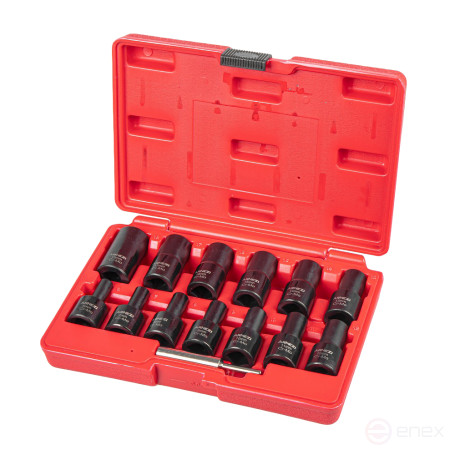 Набор головок 1/2" (экстракторов) для поврежденных гаек и болтов, 14 пр. (6-19мм) для поврежденных г ARNEZI R5304014