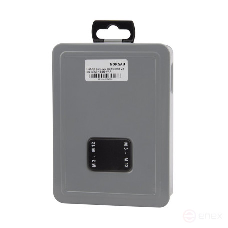 Набор ручных метчиков NORGAU Industrial M3-М12, HSS-E/VAP, 22 предмета