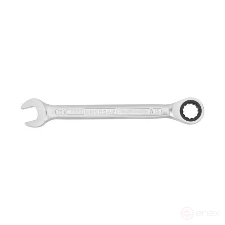 Ключ гаечный комбинированный NORGAU Industrial с трещоткой 15 мм, N7R-15