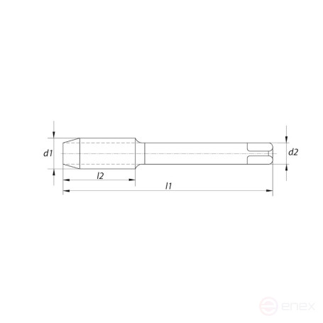 Machine-manual tap NORGAU Industrial through holes MF27x1, form B, HSS