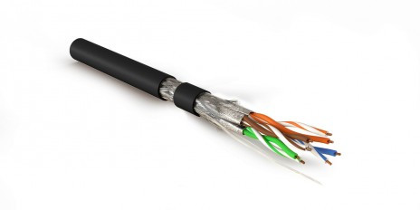 SFTP4-C7-S23-IN-LSZH-BK-500 (500 m) Twisted pair cable, shielded S/FTP, category 7(600MHz), 4 pairs (23 AWG), single core (solid), LSZH (ng(A)-HF), black