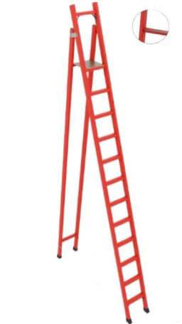 ССС-3,8АТ диэлектрическая стремянка с симметричной опорой, Телеком, абразивное покрытие ступеней, h=3800мм, h рабочей площадки=2900мм, ступ.12