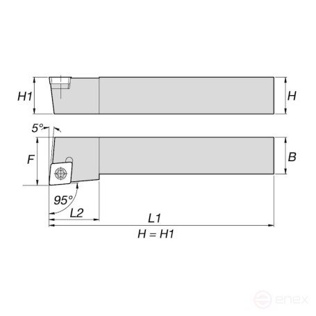 Turning holder NORGAU Industrial for outdoor machining SCLCR2020K09