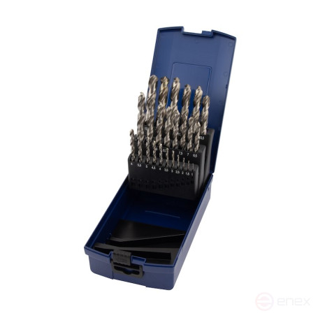 Set of NORGAU Industrial metal drills in a 1-13 mm case, 25 pieces, HSS