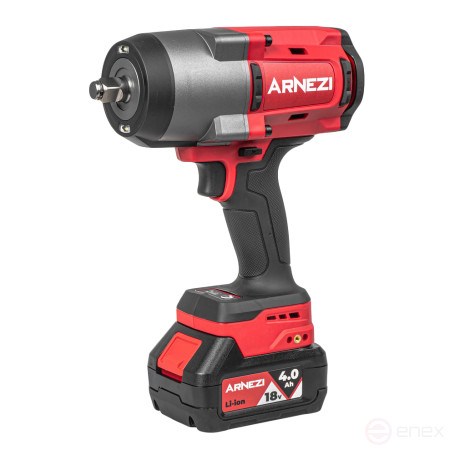 Гайковерт ударный аккумуляторный бесщеточный 1/2" 1880Nm 18V 4.0Ah ARNEZI R9000006