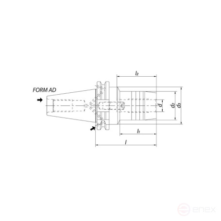 Патрон гидрозажимной NORGAU Industrial с набором втулок, SK40x20x80, DIN69871