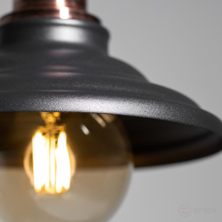 ERA PL4 BK/RC Pendant Lamp for E27 lampshade height 80mm Suspension 800mm Black/copper