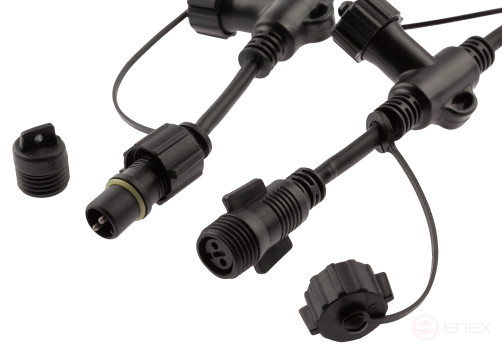 ERA ERAPS-R Splitter for IP65 Garlands 20 Sockets 2 meters Rubber Black