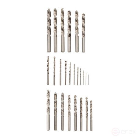 Set of NORGAU Industrial metal drills in a 1-13 mm case, 25 pieces, HSS