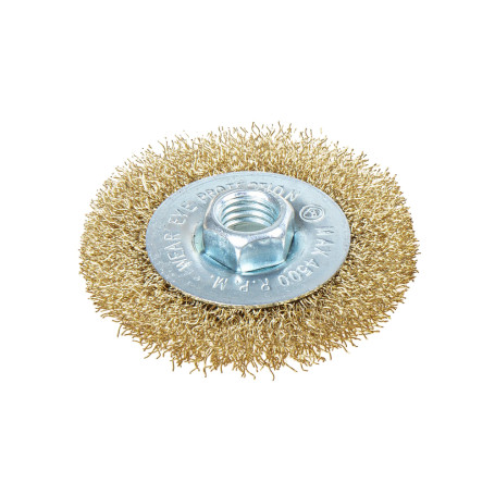 Flat ear brush 80 mm, M14 fit, latuned wire d=0.3mm, 4500 rpm ARNEZI R8043080