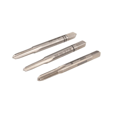 Set of manual taps NORGAU Industrial left rotation M4, HSS, 3 pieces
