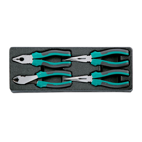 Set: pliers and side cutters in a bed, 4 items