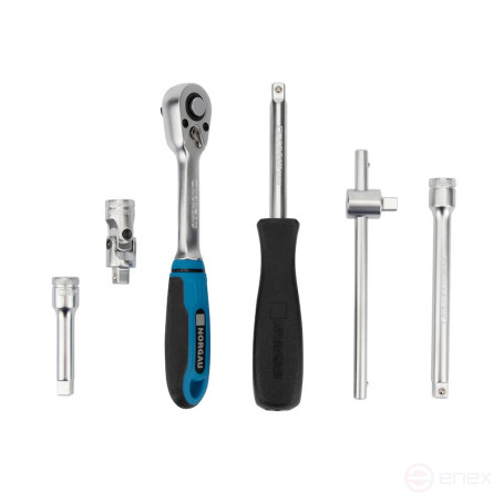 Набор шестигранных торцевых головок NORGAU Industrial с аксессуарами 1/4”, 19 предметов, N20