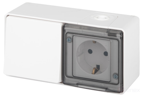 Socket with switch ERA Expert 11-7501-01 IP55 16A-10AX-250V AC White