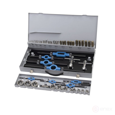 Set of taps and dies NORGAU Industrial M3-M20, HSS-E, 56 items