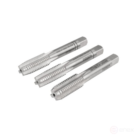 Комплект ручных метчиков NORGAU Industrial левого вращения M12, HSS, 3 предмета