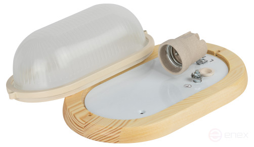 Светильник ЭРА НБО 04-60-011 Кантри дерево/стекло IP54 E27 max 60Вт 232х140 овал сосна