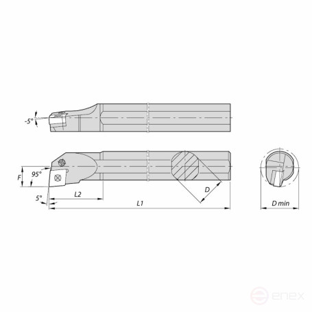 Державка токарная NORGAU Industrial расточная S32S-PCLNR12