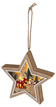 Lamp ERA ENGDS-4L New Year LED Star Pendant 15 cm 2*AA