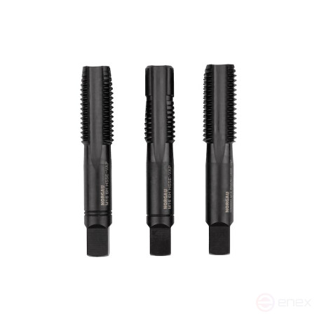 Комплект ручных метчиков NORGAU Industrial М16, HSS-E/VAP, 3 предмета