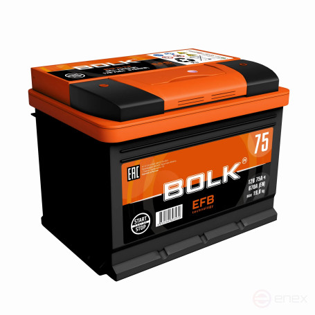 Аккумулятор BOLK EFB Stop&Go 75 А/ч обратный R+ 278x175x190 L3 EN 670 А