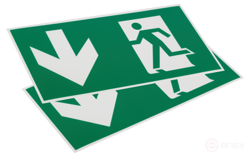 Пиктограмма ЭРА INFO-SSA-118 бэклит 259x128мм Человек-стрелка-вниз зеленая SSA-103