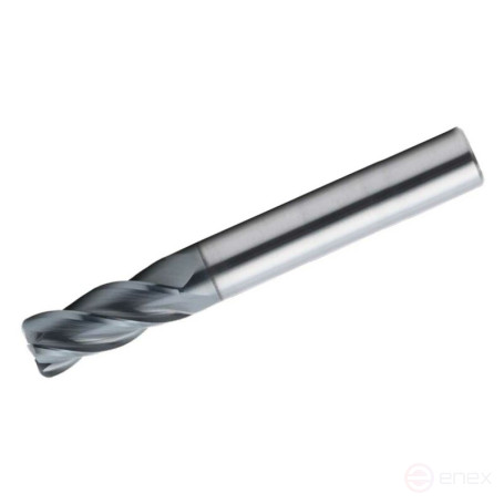 Фреза концевая радиусная NORGAU Industrial по металлу 4 мм, R0.2, Z4, VHM/AlCrSin