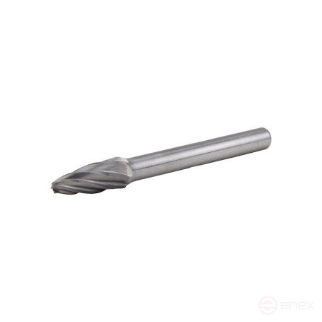 Carbide borehole NORGAU Industrial parabolic 8 mm, R1.2, shape F, ALU