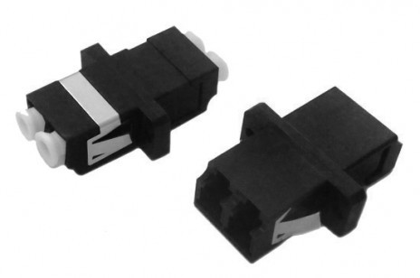 FA-P11Z-DLC/DLC-N/WH-BK Optical pass-through adapter LC-LC, SM, duplex, plastic housing, black, white caps