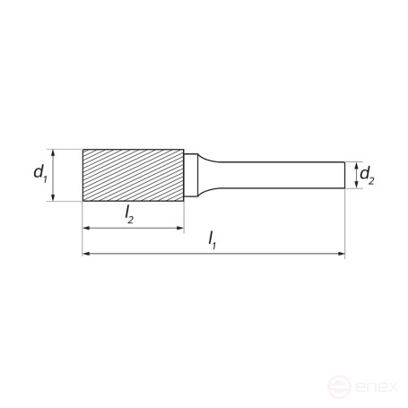 Carbide borehole NORGAU Industrial cylindrical 10 mm, shape A, DCM