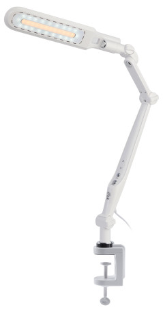 Настольный светильник ЭРА NLED-496-12W-W светодиодный на струбцине белый