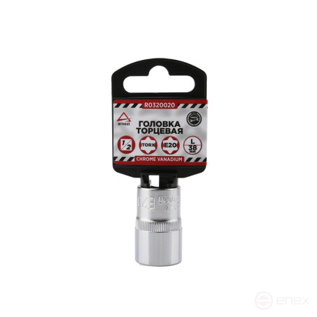 Головка 1/2" внешний TORX Е20 L=38 мм, на холдере ARNEZI R0320020