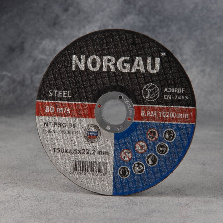 Круг отрезной NORGAU Industrial по стали NT-PRO 30, 150х2.5х22.2 мм