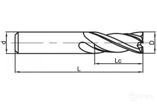 P20-S4-2-6-6-50 carbide end milling cutter