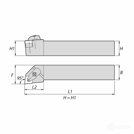 Turning holder NORGAU Industrial for outdoor machining DCLNR3232P12