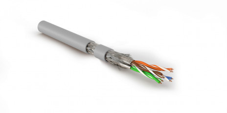 SFTP4-C7-P26-IN-LSZH-GY-500 (500 m) Twisted pair cable, shielded S/FTP, category 7 (600 MHz), 4 pairs (26 AWG), stranded (patch), LSZH, ng(A)-HF, gray
