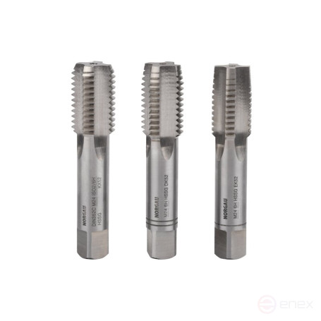 Set of hand taps NORGAU Industrial M24, HSS, 3 pieces