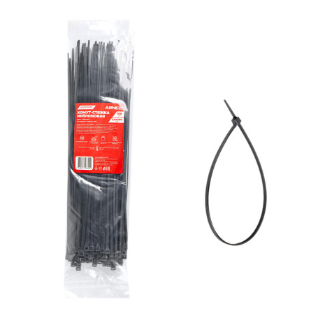 Nylon yoke 3.6 x 300 mm, black 100 pcs Arnezi A0903033
