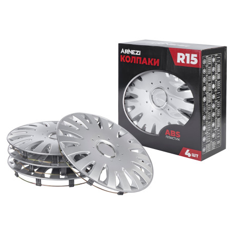 Caps R15 Vega 4 pcs (silver) ABS plastic ARNEZI A0702056