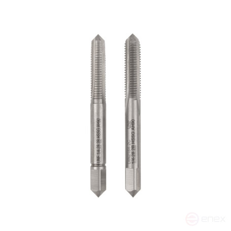 Комплект ручных метчиков NORGAU Industrial UNF 1/4, HSS, 2 предмета