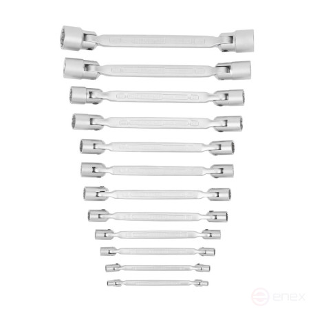 Набор торцевых двусторонних шарнирных ключей NORGAU Industrial NBS34-012, 12 предметов