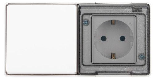 Socket with switch ERA Expert 11-7501-01 IP55 16A-10AX-250V AC White