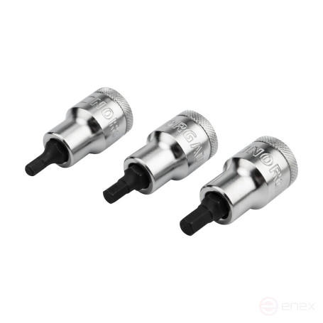 Набор торцевых головок со вставками NORGAU Industrial 1/2”, 8 предметов, NI198-H517 в металлическом ящике