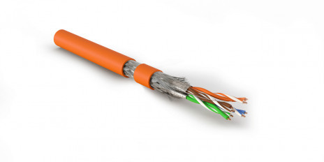 SFTP4-C7-P26-IN-LSZH-OR-500 (500 m) Twisted pair cable, shielded S/FTP, category 7 (600 MHz), 4 pairs (26 AWG), stranded (patch), LSZH, ng(A)-HF, orange