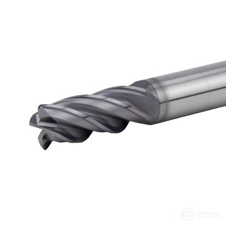 Radius milling cutter NORGAU Industrial high-performance 10 mm, R1 mm, Z4, VHM/AlCrSiN