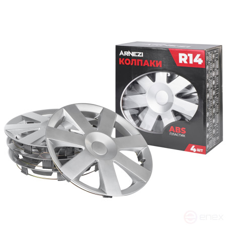 Колпаки R14 Andromeda 4шт (серебристые) ABS-пластик ARNEZI A0702069