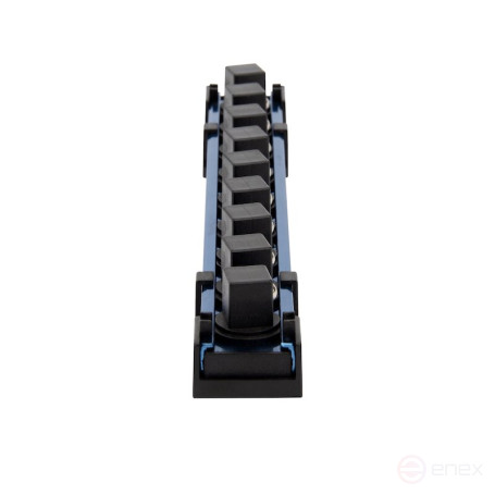 Рейка магнитная для 9-ти торцевых головок 1/2" NORGAU Industrial 230 мм, NVH19-9